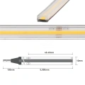 Taśma LED COB Premium 528 chips 24V 10W 95lm/W ciepła 3000K CRI90+ IP67 - sekcja cięcia