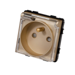 Moduł gniazda elektrycznego z bolcem i klapką 16A złoty - TM6252G - TOUCHME