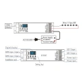 Odbiornik LED prądowy DMX512 - 1 kanałowy - 12-48V DC 1x250-3000mA 3-45V - Dekoder DMX - D1C-E - Rysunek techniczy
