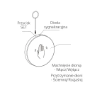 Włącznik bezdotykowy ze ściemniaczem do LED - 5-24V 3A - bistabilny - Skydance - E1-W(D) - Opis włącznika
