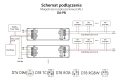 Magistrala rozgłoszeniowa DALI Skydance - 230VAC - 16VDC 200mA - DT6/DT8 - DA-PB - Schemat instalacji