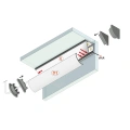 Profil aluminiowy LED CABI12 DUO - schemat montażowy z opcjonalnymi akcesoriami