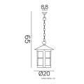 Lampa ogrodowa wisząca 1x E27 - CORDOBA II K 1018/1/TD - rysunek techniczny