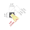 Profil aluminiowy LED PIKO-45 - wymiary