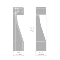 Zaślepka  narożna zewnętrzna do profilu aluminiowego LED "OLIS-90Z" - wymiary