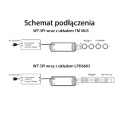 Sterownik LED SPI Skydance (WiFi) - do taśm cyfrowych LED - 1 strefa - Pilot + odbiornik - zestaw - Schemat instalacji