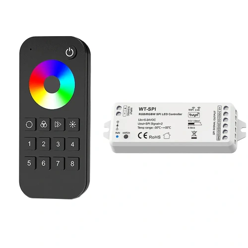Sterownik LED SPI Skydance (WiFi) - do taśm cyfrowych LED - 1 strefa - Pilot + odbiornik - zestaw