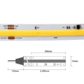 Cyfrowa taśma LED COB WS2811 24V 11W 77lm/W ciepła 3000K CRI90+ - sekcja cięcia