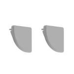 Zaślepka szara do profilu aluminiowego LED "KOPROMA-R" - kpl. 2 szt. 