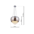 Lampa oprawa wisząca STARLIGHT - 3 x E14  - ML241 - Wymiary techniczne