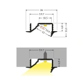Profil aluminiowy LED DIAGONAL10 anodowany z kloszem - wymiary