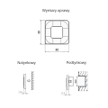 Oprawa schodowa LED - TETI - Srebrny - 12V DC / 230V AC - LEDIX - Rysunek techniczny