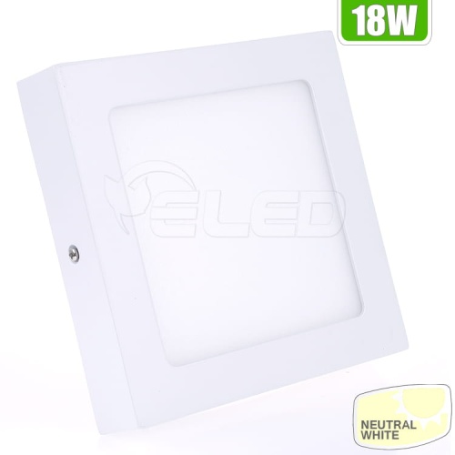 Natynkowa oprawa sufitowa LED Downlight 18W - Square - Biała Neutralna