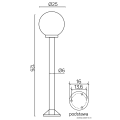 Lampa ogrodowa stojąca 1x E27 125cm - KULE K 5002/2/K 250 - rysunek techniczny