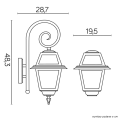 Lampa elewacyjna 1x E27 - WITRAŻ K 3012/1/N  - rysunek techniczny