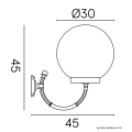 Lampa elewacyjna 1x E27 - KULE CLASSIC K 3012/1/K 300 P - rysunek techniczny