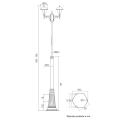 Lampa ogrodowa - parkowa stojąca regulowana 2x E27 - PRINCE OGMWN 2 O