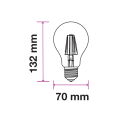 Żarówka LED dekoracyjna E27 A70 Filament 12,5W biała ciepła 3000K 1550lm - VT-2133 - rysunek techniczny