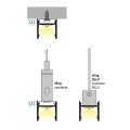 Profil aluminiowy LED LEVEL12 anodowany z kloszem - sposób montażowy z uchwytem i zawiesiem