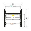 Profil aluminiowy LED LEVEL12 surowy z kloszem - wymiary