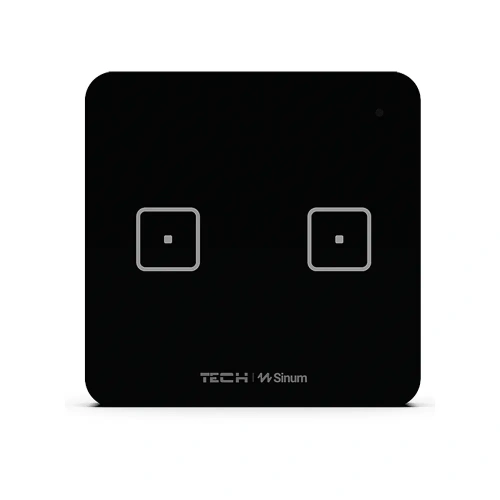 Włącznik szklany dotykowy dwupolowy - bezprzewodowy WTP - 4A 230V - WS-02 - czarny - Sinum