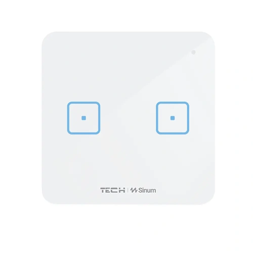 Włącznik szklany dotykowy dwupolowy - przewodowy SBUS - 4A 24V - WS-02m - biały - Sinum