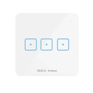 Włącznik szklany dotykowy trójpolowy - przewodowy SBUS -  4A 24V - WS-03m - biały - Sinum