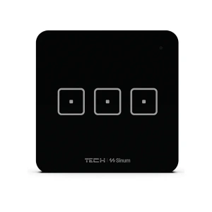 Włącznik szklany dotykowy trójpolowy - przewodowy SBUS -  4A 24V - WS-03m - czarny - Sinum