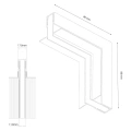 Łącznik szynoprzewodu magnetycznego podtynkowego 10mm typ "L" - dolny czarny - ML2187 - wymiary