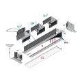 Profil aluminiowy LED SMART-IN16 czarny z kloszem  - schemat montażowy z opcjonalnymi akcesoriami