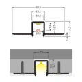 Profil aluminiowy LED HIDE10 PLUS anodowany z kloszem - wymiary