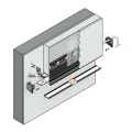 Profil aluminiowy LED OMNI10 PLUS anodowany z kloszem - schemat montażowy z opcjonalnymi akcesoriami
