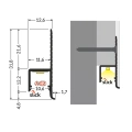 Profil aluminiowy LED OMNI10 PLUS surowy z kloszem - wymiary