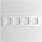 Szklana ramka poczwórna biała - FG-04 - Sinum