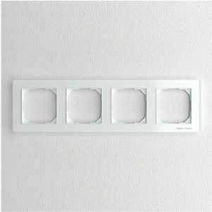 Szklana ramka poczwórna biała - FG-04 - Sinum