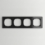 Szklana ramka poczwórna czarna - FG-04 - Sinum