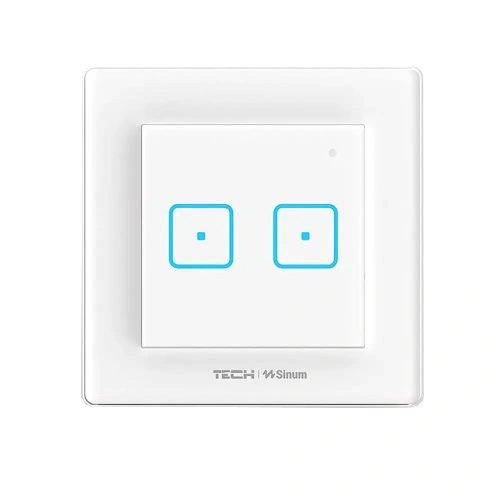 Włącznik szklany dotykowy dwupolowy do ramki - bezprzewodowy 868Mhz - 4A 230V - FS-02 - biały - Sinum