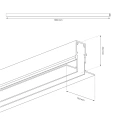 Szynoprzewód magnetyczny podtynkowy 10mm - czarny 100cm - ML2181 - wymiary
