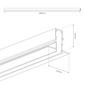 Szynoprzewód magnetyczny podtynkowy 10mm - czarny 200cm - ML2182 - wymiary