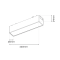 Lampa szynowa LED magnetyczna Slim - 10W CCT 24V Tuya - czarna - ML2195 - wymiary
