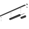 Szynoprzewód magnetyczny natynkowy Slim - czarny 200cm - ML2211