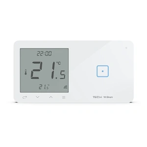 Regulator pokojowy z włącznikiem jednopolowym - przewodowy SBUS - 4A 24V - WSR-01mP - biały - Sinum