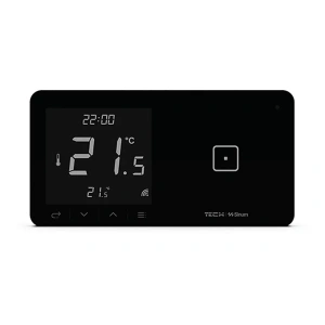 Regulator pokojowy z włącznikiem jednopolowym - przewodowy SBUS - 4A 24V - WSR-01mL - czarny - Sinum