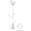 Lampa ogrodowa - parkowa stojąca regulowana 3x E27 - PRINCE OGMWN 3 O - rysunek techniczny
