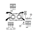Regulator pokojowy z włącznikiem dwupolowym - przewodowy SBUS - 4A 24V - WSR-02mP - czarny - Sinum - Schemat instalacyjny