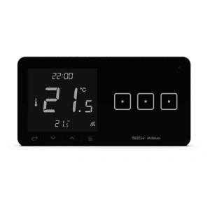 Regulator pokojowy z włącznikiem trójpolowym - bezprzewodowy 868Mhz - 4A 230V - WSR-03P - czarny - Sinum