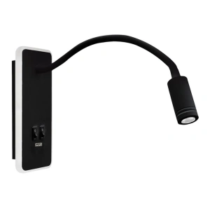 Lampka nocna czarna - BASE 8W+2W - ML63500