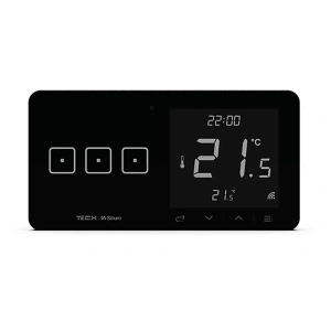 Regulator pokojowy z włącznikiem trójpolowym - bezprzewodowy 868Mhz - 4A 230V - WSR-03L - czarny - Sinum