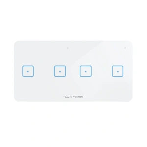 Włącznik szklany dotykowy czteropolowy - bezprzewodowy 868MHz -  0.5A 230V - WSS-22 - biały - Sinum