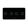 Włącznik szklany dotykowy czteropolowy - bezprzewodowy 868MHz - 4A 230V - WSS-22 - czarny - Sinum